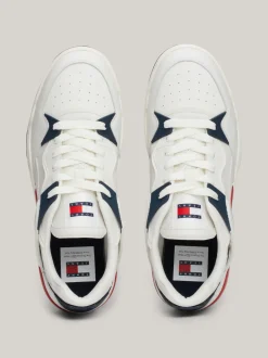 White Trainers|Sneakersy*Tommy Hilfiger Skórzane Buty Sportowe Z Blokami Kolorów RWB