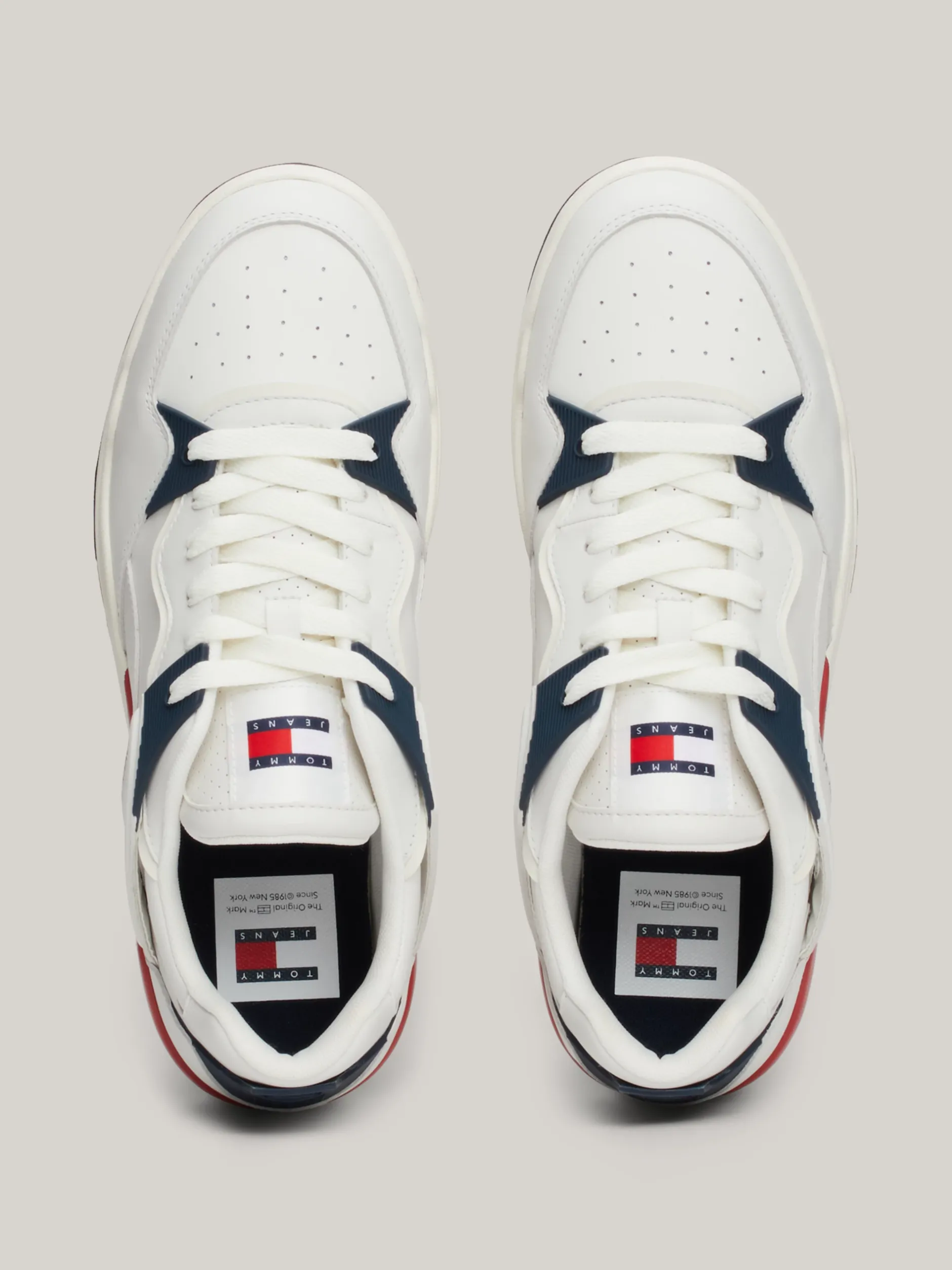 White Trainers|Sneakersy*Tommy Hilfiger Skórzane Buty Sportowe Z Blokami Kolorów RWB
