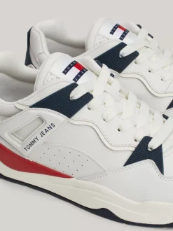 White Trainers|Sneakersy*Tommy Hilfiger Skórzane Buty Sportowe Z Blokami Kolorów RWB