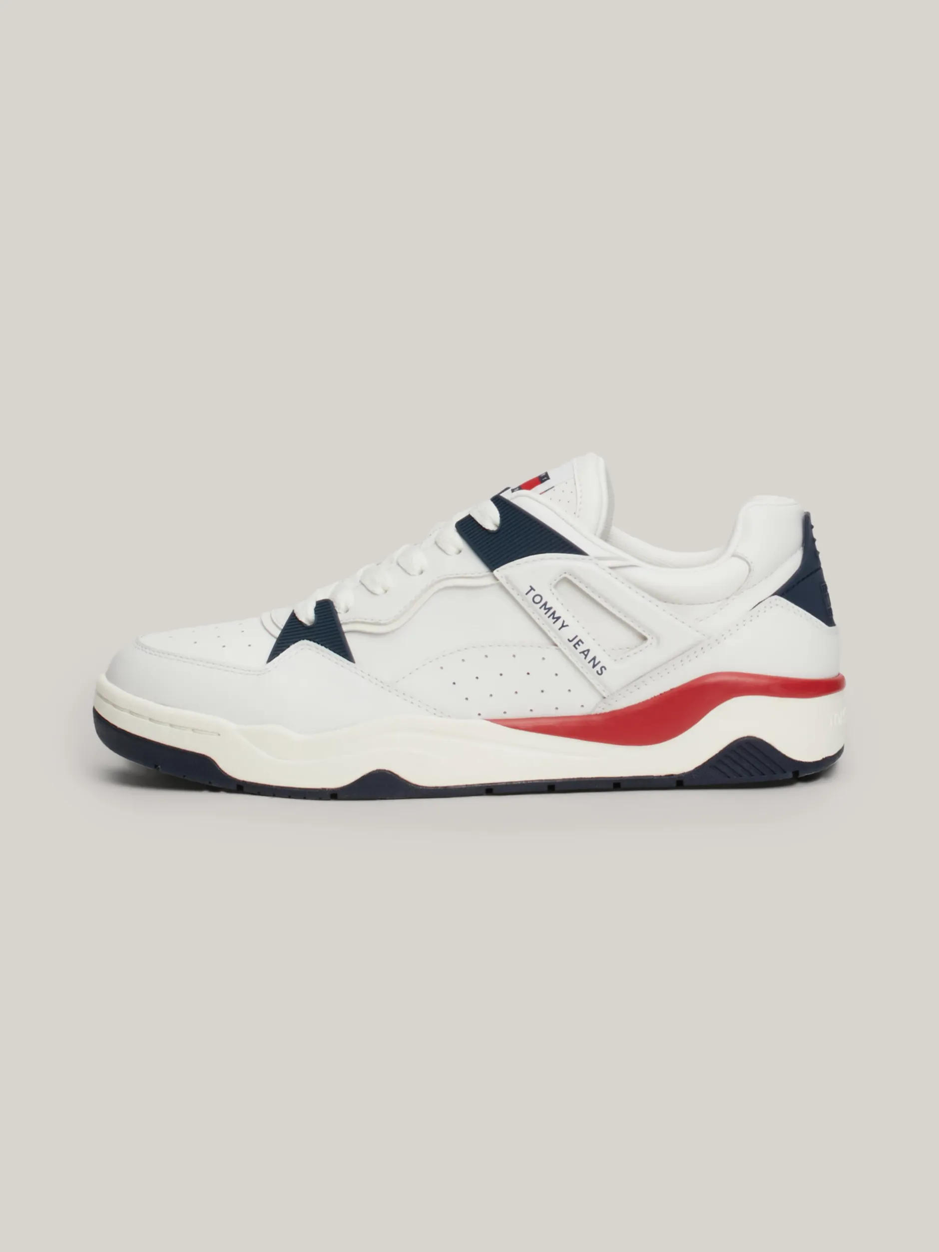 White Trainers|Sneakersy*Tommy Hilfiger Skórzane Buty Sportowe Z Blokami Kolorów RWB