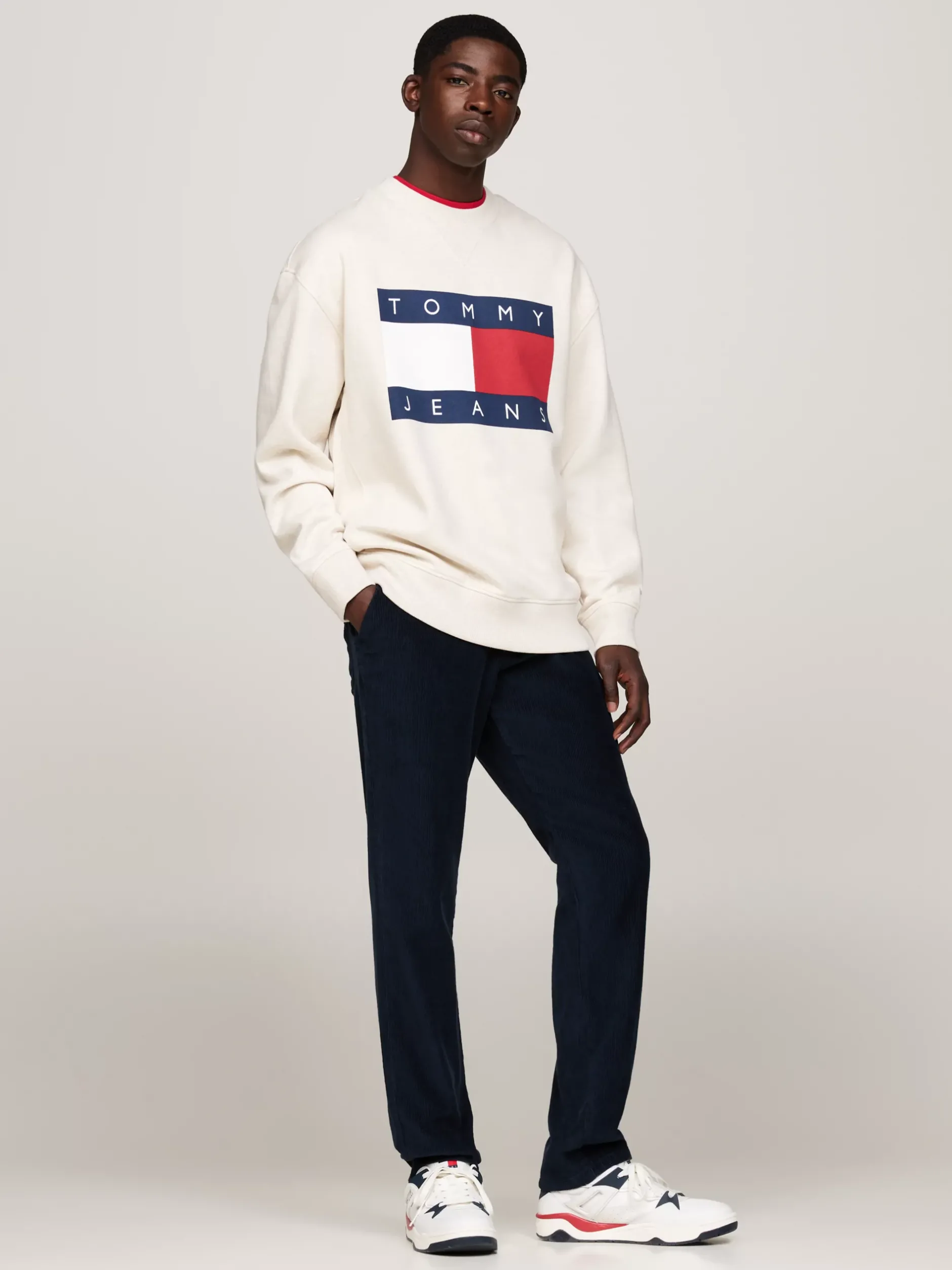 White Trainers|Sneakersy*Tommy Hilfiger Skórzane Buty Sportowe Z Blokami Kolorów RWB