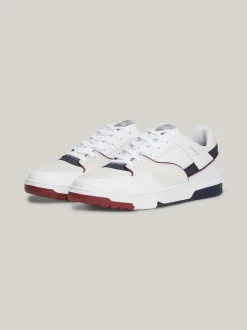 White Trainers|Sneakersy*Tommy Hilfiger Skórzane Buty Sportowe Z Blokami Kolorów WHITE