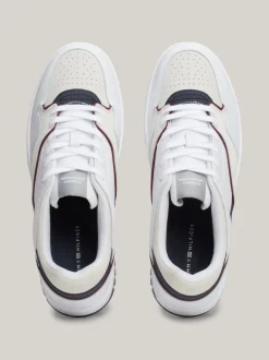 White Trainers|Sneakersy*Tommy Hilfiger Skórzane Buty Sportowe Z Blokami Kolorów WHITE