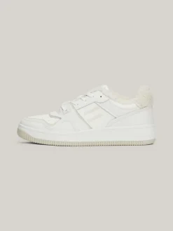 Sneakersy*Tommy Hilfiger Skórzane Buty Sportowe Z Ciepłą Wyściółką ECRU