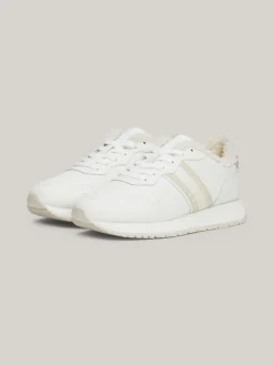 Sneakersy*Tommy Hilfiger Skórzane Buty Sportowe Z Ciepłą Wyściółką ECRU