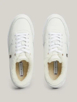 Sneakersy*Tommy Hilfiger Skórzane Buty Sportowe Z Ciepłą Wyściółką ANCIENT WHITE