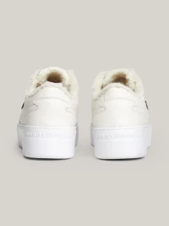 Sneakersy*Tommy Hilfiger Skórzane Buty Sportowe Z Ciepłą Wyściółką ANCIENT WHITE
