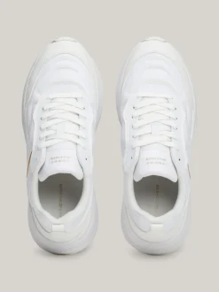 Sneakersy*Tommy Hilfiger Skórzane Buty Sportowe Z Grubą Podeszwą WHITE