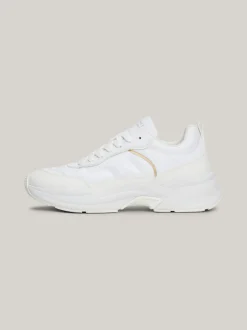 Sneakersy*Tommy Hilfiger Skórzane Buty Sportowe Z Grubą Podeszwą WHITE
