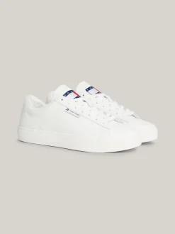 Sneakersy*Tommy Hilfiger Skórzane Buty Sportowe Z Kolekcji Essential ECRU