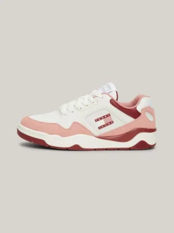 Sneakersy*Tommy Hilfiger Skórzane Buty Sportowe Z Kolorowymi Wstawkami CHALKY PINK