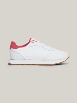 Sneakersy*Tommy Hilfiger Skórzane Buty Sportowe Z Kolorowymi Akcentami WHITE/HERITAGE PINK