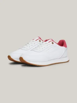 Sneakersy*Tommy Hilfiger Skórzane Buty Sportowe Z Kolorowymi Akcentami WHITE/HERITAGE PINK