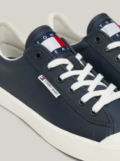 Sneakersy*Tommy Hilfiger Skórzane Buty Sportowe Z Logo DARK NIGHT NAVY