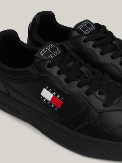 Sneakersy*Tommy Hilfiger Skórzane Buty Sportowe Z Logo BLACK
