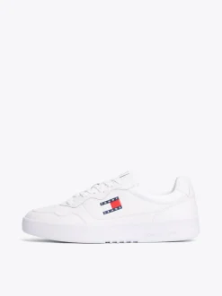 White Trainers|Sneakersy*Tommy Hilfiger Skórzane Buty Sportowe Z Logo WHITE