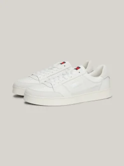 White Trainers|Sneakersy*Tommy Hilfiger Skórzane Buty Sportowe Z Logo W Kolorze Tła ECRU