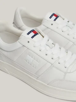 White Trainers|Sneakersy*Tommy Hilfiger Skórzane Buty Sportowe Z Logo W Kolorze Tła ECRU