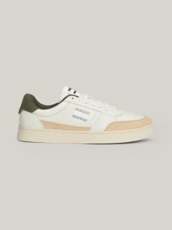White Trainers|Sneakersy*Tommy Hilfiger Skórzane Buty Sportowe Z Logo W Kolorze Tła IVORY