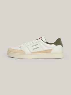 White Trainers|Sneakersy*Tommy Hilfiger Skórzane Buty Sportowe Z Logo W Kolorze Tła IVORY