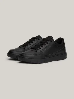 Sneakersy*Tommy Hilfiger Skórzane Buty Sportowe Z Logo Essential BLACK