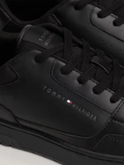 Sneakersy*Tommy Hilfiger Skórzane Buty Sportowe Z Logo Essential BLACK