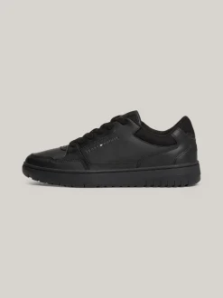 Sneakersy*Tommy Hilfiger Skórzane Buty Sportowe Z Logo Essential BLACK