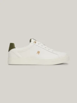 Sneakersy*Tommy Hilfiger Skórzane Buty Sportowe Z Monogramem TH ANCIENT WHITE
