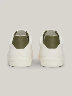 Sneakersy*Tommy Hilfiger Skórzane Buty Sportowe Z Monogramem TH ANCIENT WHITE