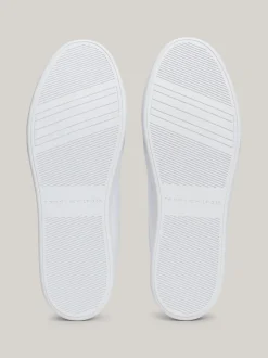 Sneakersy*Tommy Hilfiger Skórzane Buty Sportowe Z Monogramem TH WHITE