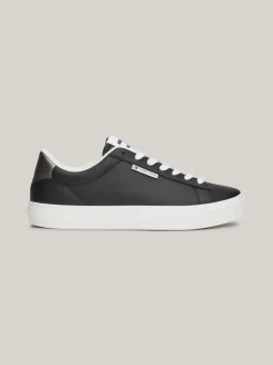 Sneakersy*Tommy Hilfiger Skórzane Buty Sportowe Z Podeszwą Cupsole BLACK
