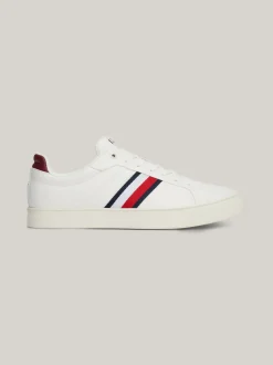 White Trainers|Sneakersy*Tommy Hilfiger Skórzane Buty Sportowe Z Sygnowaną Taśmą ANCIENT WHITE/ROUGE