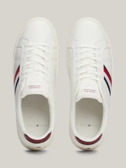 White Trainers|Sneakersy*Tommy Hilfiger Skórzane Buty Sportowe Z Sygnowaną Taśmą ANCIENT WHITE/ROUGE