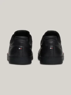 Sneakersy*Tommy Hilfiger Skórzane Buty Sportowe Z Sygnowaną Taśmą BLACK