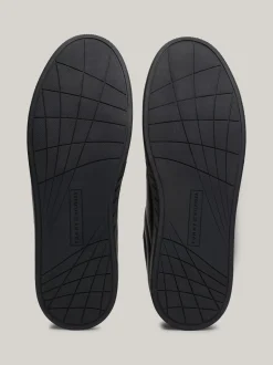 Sneakersy*Tommy Hilfiger Skórzane Buty Sportowe Z Sygnowaną Taśmą BLACK