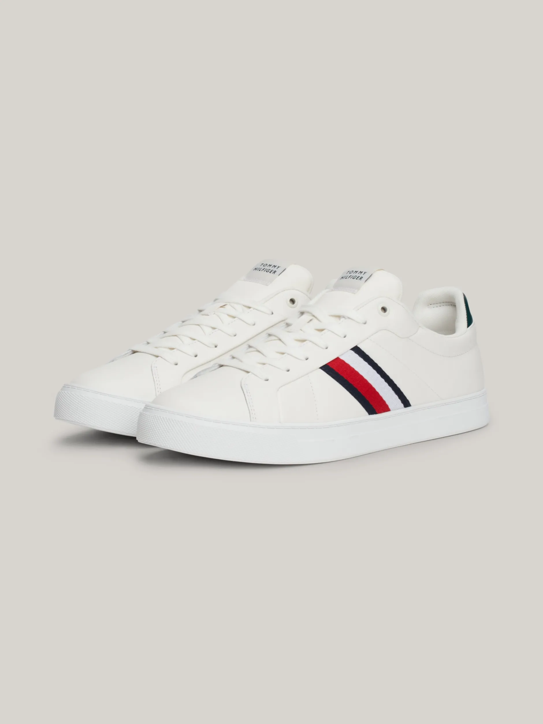 White Trainers|Sneakersy*Tommy Hilfiger Skórzane Buty Sportowe Z Sygnowaną Taśmą ANCIENT WHITE