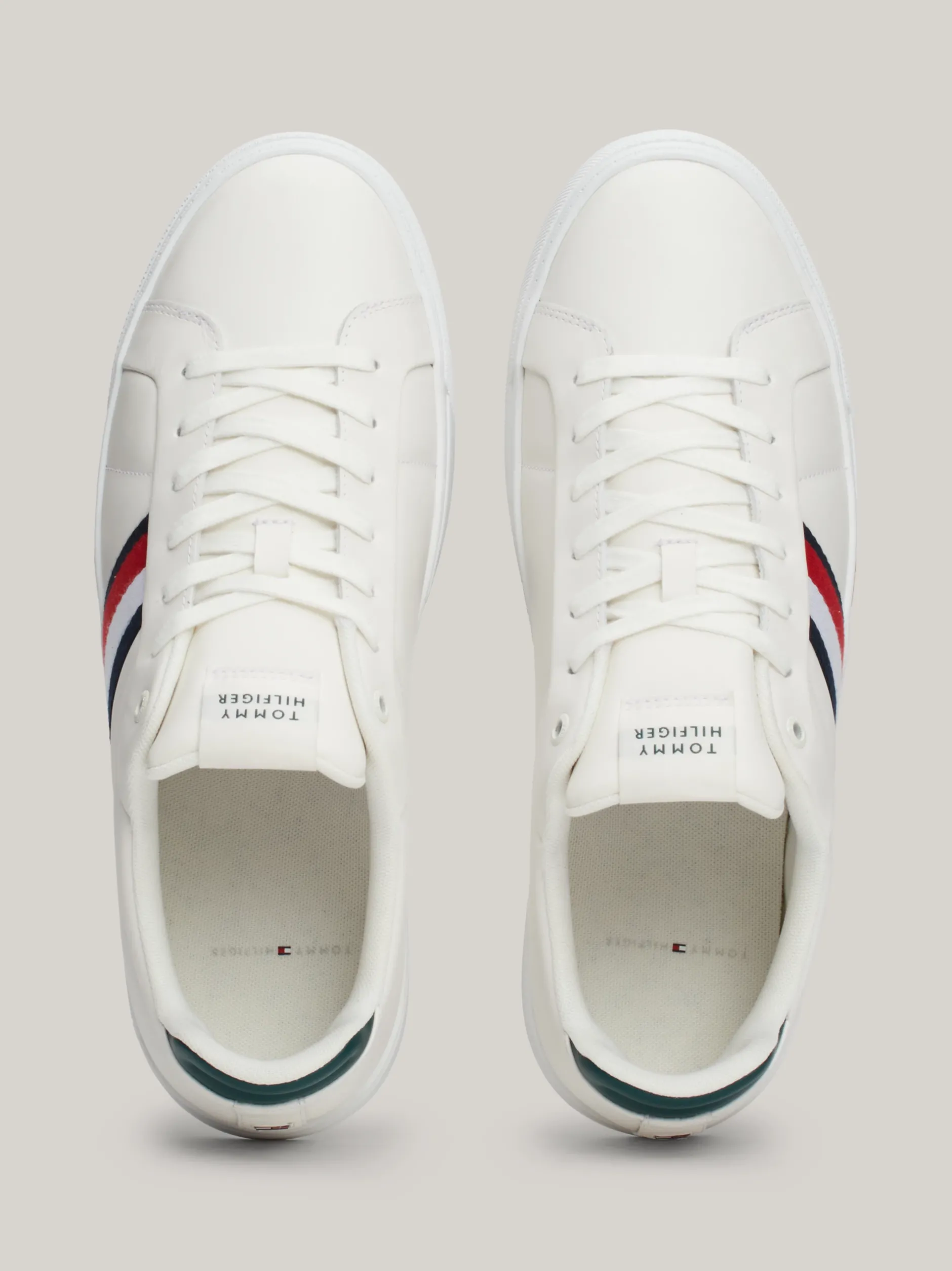 White Trainers|Sneakersy*Tommy Hilfiger Skórzane Buty Sportowe Z Sygnowaną Taśmą ANCIENT WHITE