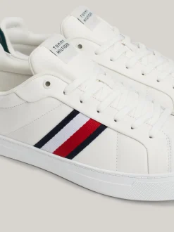 White Trainers|Sneakersy*Tommy Hilfiger Skórzane Buty Sportowe Z Sygnowaną Taśmą ANCIENT WHITE