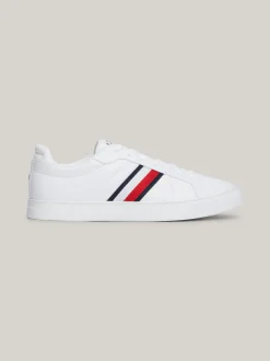 White Trainers|Sneakersy*Tommy Hilfiger Skórzane Buty Sportowe Z Sygnowaną Taśmą WHITE