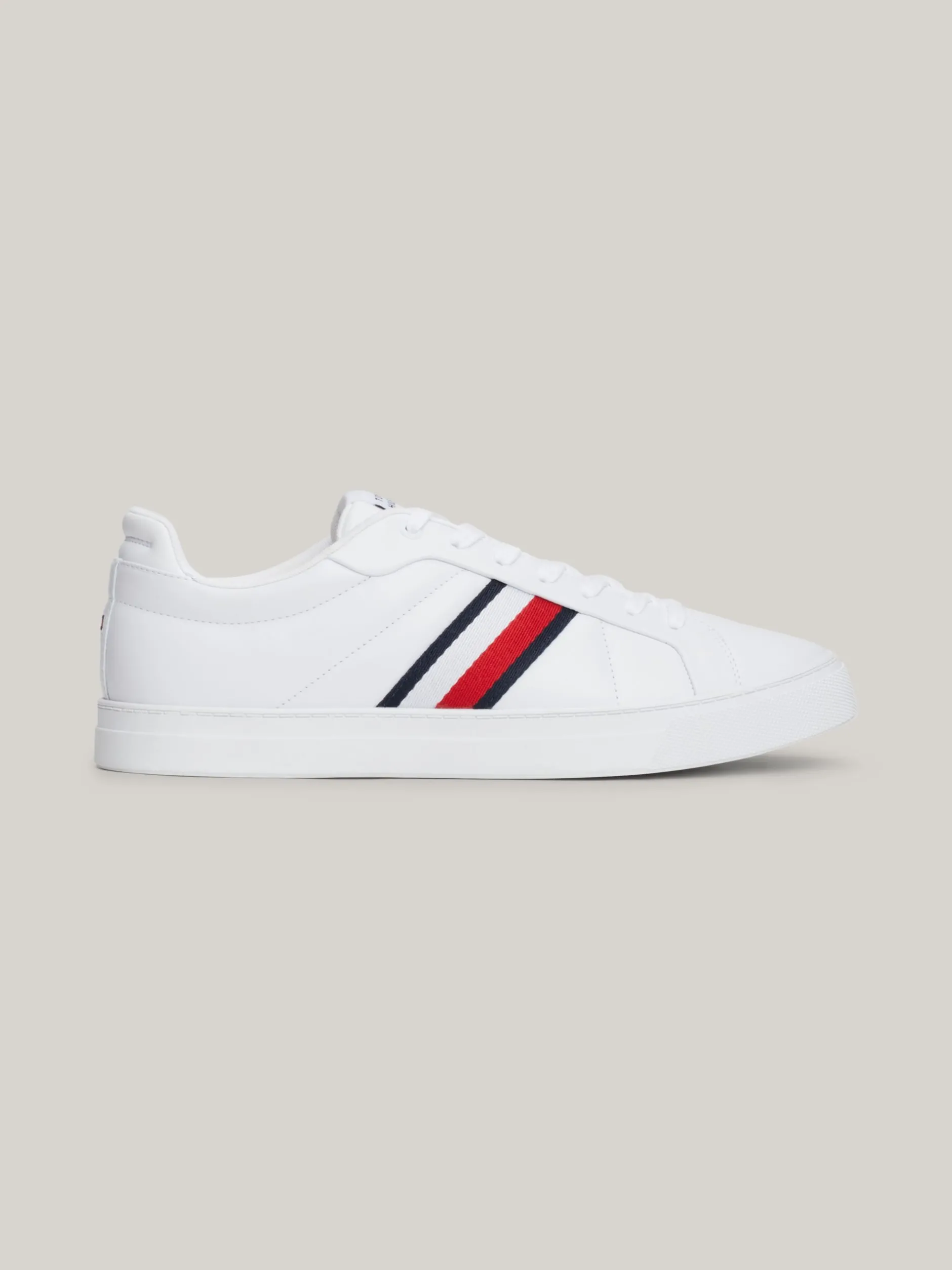 White Trainers|Sneakersy*Tommy Hilfiger Skórzane Buty Sportowe Z Sygnowaną Taśmą WHITE