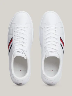 White Trainers|Sneakersy*Tommy Hilfiger Skórzane Buty Sportowe Z Sygnowaną Taśmą WHITE