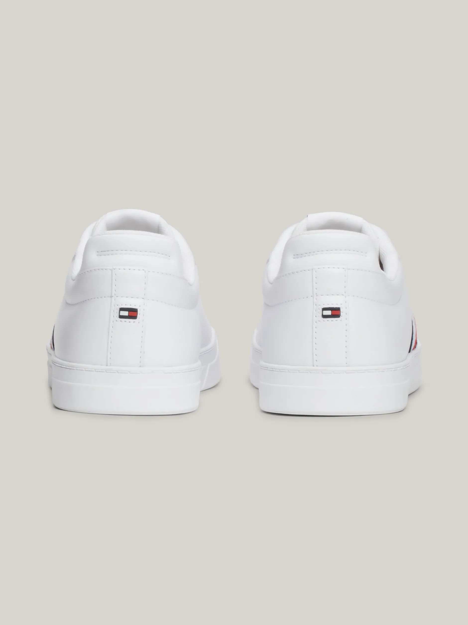 White Trainers|Sneakersy*Tommy Hilfiger Skórzane Buty Sportowe Z Sygnowaną Taśmą WHITE
