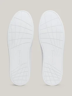 White Trainers|Sneakersy*Tommy Hilfiger Skórzane Buty Sportowe Z Sygnowaną Taśmą WHITE