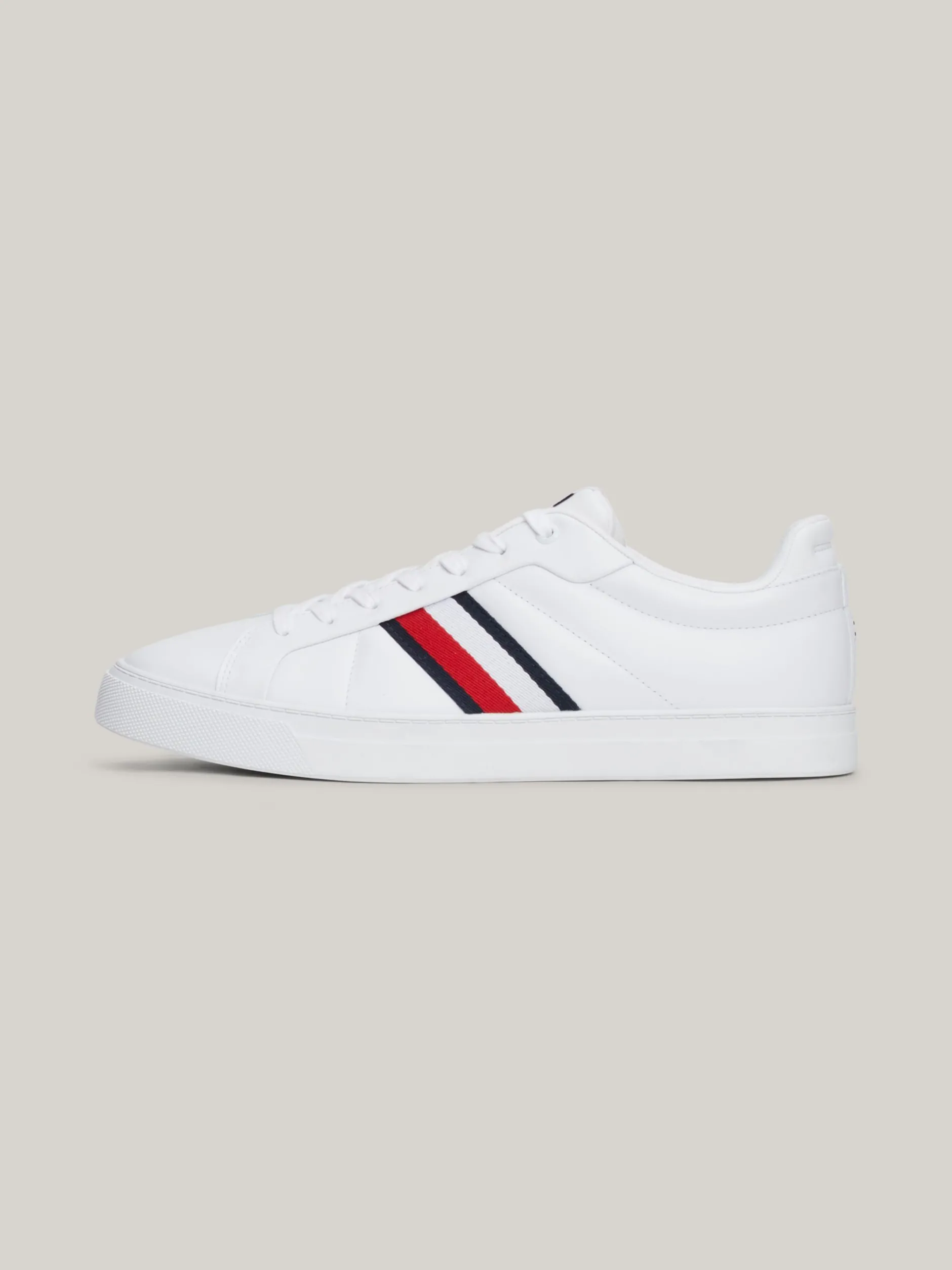 White Trainers|Sneakersy*Tommy Hilfiger Skórzane Buty Sportowe Z Sygnowaną Taśmą WHITE
