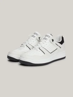 White Trainers|Sneakersy*Tommy Hilfiger Skórzane Buty Sportowe Z Wytłoczonym Logo ECRU