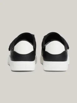 Sneakersy*Tommy Hilfiger Skórzane Buty Sportowe Z Zapięciem Na Rzepy BLACK