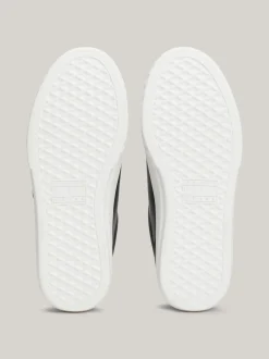 Sneakersy*Tommy Hilfiger Skórzane Buty Sportowe Z Zapięciem Na Rzepy BLACK