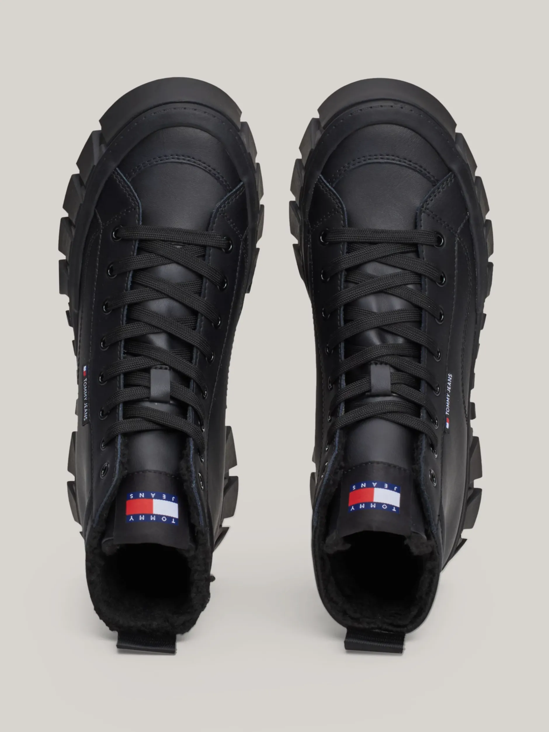 Sneakersy*Tommy Hilfiger Skórzane Buty Sportowe Za Kostkę BLACK