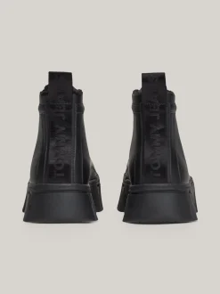 Sneakersy*Tommy Hilfiger Skórzane Buty Sportowe Za Kostkę BLACK