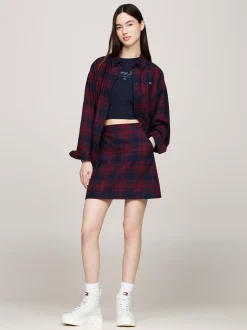 Sneakersy*Tommy Hilfiger Skórzane Buty Sportowe Za Kostkę ECRU
